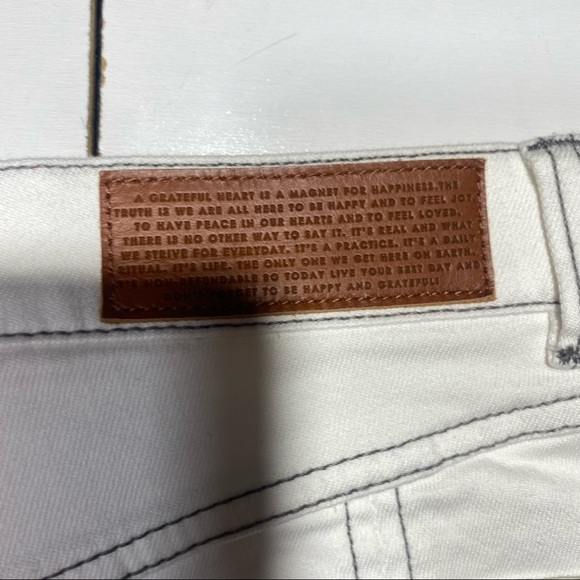 Peace Love World White Cotton High Waisted Front Slit Pants Size 10 NWOT - Picture 15 of 16